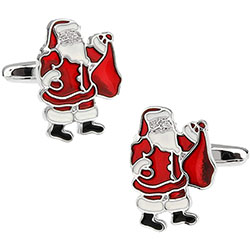 HO HO HO SANTA CUFFLINKS: NOVELTY CUFFLINKS  