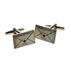 PERSONALISED WEDDING INVITATION LETTER STYLE CUFFLINKS £24.99: Wedding Cufflinks  