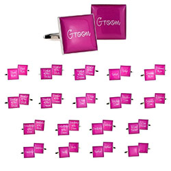 HOT PINK SQUARE WEDDING CUFFLINKS: Wedding Cufflinks  