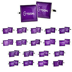 PURPLE SQUARE WEDDING CUFFLINKS: Wedding Cufflinks  