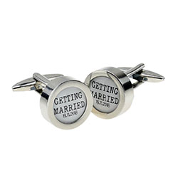 PERSONALISED GETTING MARRIED DATE CUFFLINKS £24.99: Wedding Cufflinks  