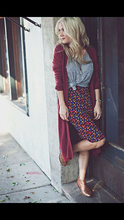 Pencil skirt with long cardigan: Pencil skirt,  Fashion week,  Church Outfit,  Cardigan  