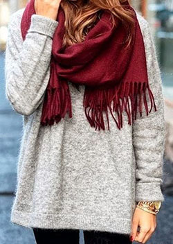Nice ideas for scarf fall, Fashion accessory: winter outfits,  Red scarf,  Fashion accessory,  Scarves Outfits  