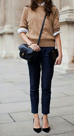 Trending and girly outfit ideas plain outfits, Casual wear: winter outfits,  Slim-Fit Pants,  Smart casual,  Business Outfits  