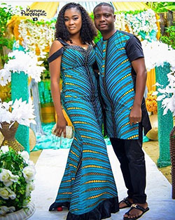 Matching african outfits for couples: Wedding dress,  African Dresses,  Kitenge Couple Outfits  