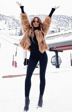 Classy Dress With Fur Coat, Winter clothing, Slim-fit pants: winter outfits,  Fur clothing,  Slim-Fit Pants,  Boot Outfits,  Fur Jacket,  Fur Coat Outfit  