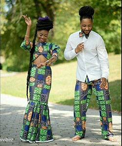 Really cool! fianÃ§aille africain, African wax prints: party outfits,  African Dresses,  Matching Couple Outfits  