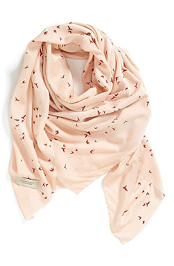 Dresses With Scarves, White/Flower Print: Lapel pin,  Scarves Outfits  