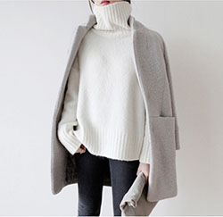 My own ideas on grey coat outfits, Polo neck: winter outfits,  Polo neck,  Cashmere wool,  Casual Outfits  