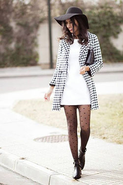 Shorts Outfits With Polka Dot Tights: Casual Outfits,  Outfit With Tights  