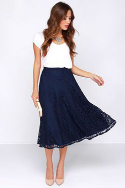 Find and get navy skirt outfit, Formal wear: Pencil skirt,  Skirt Outfits,  Navy blue,  Formal wear,  Casual Outfits  