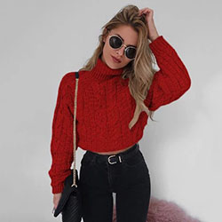 Crop top turtleneck sweater, Polo neck: Sleeveless shirt,  shirts,  Polo neck,  Sweaters Outfit  