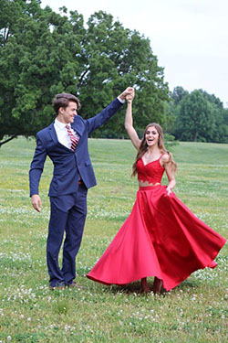 Red prom dress two piece: party outfits,  Wedding dress,  Evening gown,  Ball gown,  couple outfits,  Sherri Hill,  Prom Suit,  Red Dress  