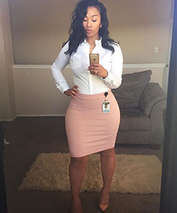 Check these fine baddie business outfits, Business casual: Business casual,  Pencil skirt,  Informal wear,  Plus size outfit,  Casual Outfits  