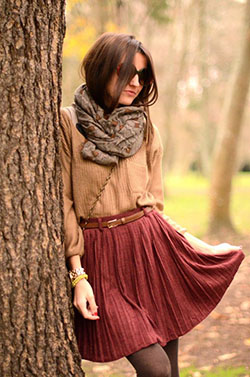 Tights With Skirt Outfit, Japanese street fashion, mori girl: Skirt Outfits,  Brown hair,  Fashion accessory,  instafashion  