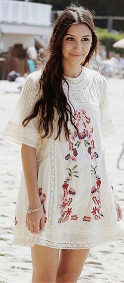 Elegant ideas for fashion model, Chino cloth: Bohemian style,  Adidas Dress,  Floral Dresses  