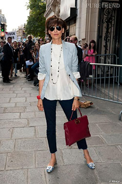 Ines de la fressange style: fashion goals,  Olivia Palermo,  Haute couture,  Flat Shoes Outfits  