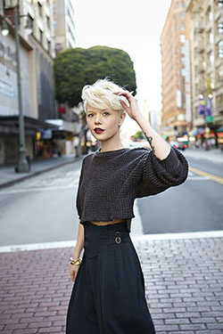 Classy Outfits for short hair: Hairstyle Ideas,  Short hair,  Pixie cut,  Street Style,  Short Hair Dresses  
