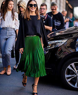 Check these elegant midi skirt celebrity, Olivia Palermo: High-Heeled Shoe,  Skirt Outfits,  Fashion week,  Olivia Palermo  