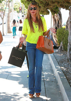 Sofia vergara casual outfit, Casual wear: Smart casual,  Bootcut Jeans  