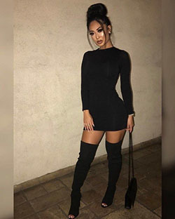 Splendid tips for baddie party outfits, Minx sexy traje: party outfits,  Bandage dress,  Over-The-Knee Boot,  Boot Outfits,  Club Outfit Ideas,  Casual Outfits  