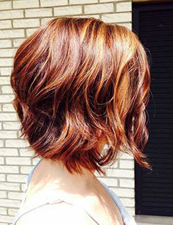 Layered hairstyle womens red: Bob cut,  Hair Color Ideas,  Short hair,  Layered hair,  Hair highlighting,  Red hair  