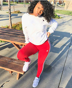 Feelin' like Sporty Spice on campus with her red track pants and white sneakers!: Grunge fashion,  Baddie Outfits  