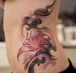 Powerful photos for lily tattoo, Tattoo artist: Tattoo artist,  Watercolor painting,  Pink Lily,  Tattoo Ideas  