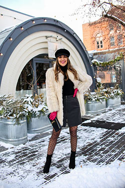 Aspen outfits for fall, Fur clothing: winter outfits,  Fur clothing,  Marc Fisher,  Outfit With Tights  