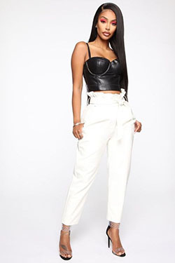 Women favorite fashion model, ba&sh: Leather Pant Outfits  