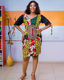 Simple ankara short gown, day dress: Kente cloth,  Ankara Outfits,  day dress,  Ankara Short Gown  