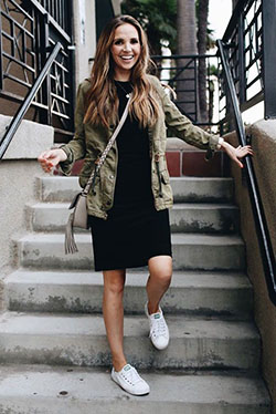 White sneakers outfit ideas, Casual wear: Casual Outfits,  Black Dress Outfits,  dress sneakers  