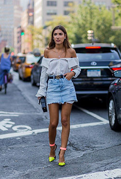 Absolutely stunning ideas for denim skirt style, Denim skirt: Denim skirt,  Skirt Outfits,  Street Style  