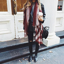 Tennagers most admired boho fall outfits, Casual wear: Grunge fashion,  Fashion accessory,  Scarves Outfits  