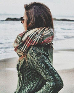 Green army cable knit sweater outfit: winter outfits,  Fashion accessory,  Scarves Outfits  