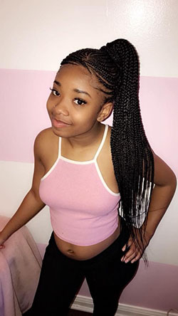 Cute hairstyles for black girls braids: Box braids,  French braid,  Black hair,  Box Braids Hairstyle  