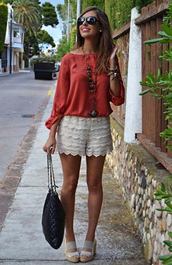 Outfits With Lace Shorts: Shorts Outfit,  Capri pants  