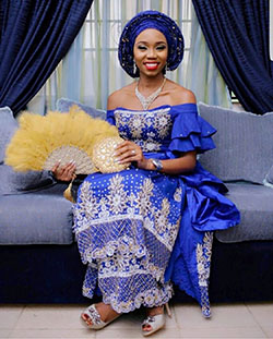 Lace blouse and wrapper styles: Wedding dress,  African Dresses,  Aso ebi,  Ankara Outfits  