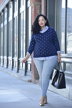 Plus Size Workwear Outfits, Polka dot, Photo shoot: fashion model,  Photo shoot,  Plus size outfit  