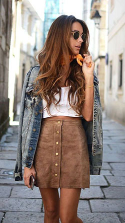 Holidays outfit ideas for outfit skirt, Denim skirt: Pencil skirt,  Vintage clothing,  Leather skirt,  Street Outfit Ideas  