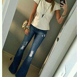 Really great distressed flares, Casual wear: Slim-Fit Pants,  Lapel pin,  Informal wear,  Bootcut Jeans  