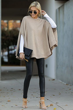 Innovative ideas for beige poncho outfit, Red Dress Boutique: winter outfits,  Legging Outfits,  Casual Outfits  