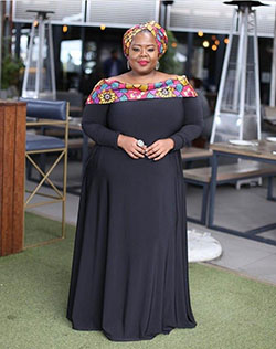 Classy Black Shweshwe Designs For Plus Size: Wedding dress,  African Dresses,  Plus size outfit,  Bridesmaid dress,  Aso ebi  