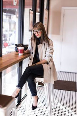 Tips for cool winter outfit ideas 2018, Casual wear: winter outfits,  Polo neck,  Trench coat,  College Outfit Ideas,  Polo coat,  Casual Outfits  