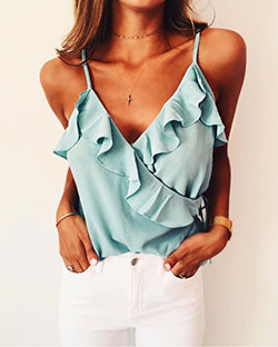Nice-looking lindas pinterest blusas, Sleeveless shirt: Crop top,  Sleeveless shirt,  Casual Outfits,  Brunch Outfit  