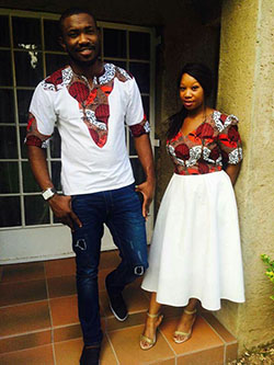 African couple matching wedding dress on Stylevore