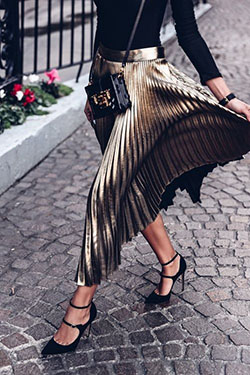Pleated skirt holiday outfit, Polo neck: Polo neck,  Skirt Outfits,  Pleated Skirt  