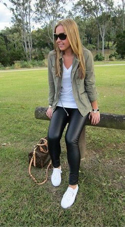 Casual wear Leather Pant Outfits For Women, Ripped jeans,: Business casual,  Casual Outfits,  Leather Pant Outfits  
