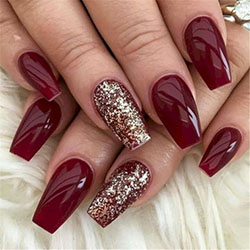 Simple christmas acrylic nails, Artificial nails: Christmas Day,  Nail Polish,  Nail art,  Artificial nails,  Pretty Nails  