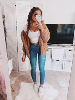 Jean jacket And Leggings Outfits Tumblr: winter outfits  